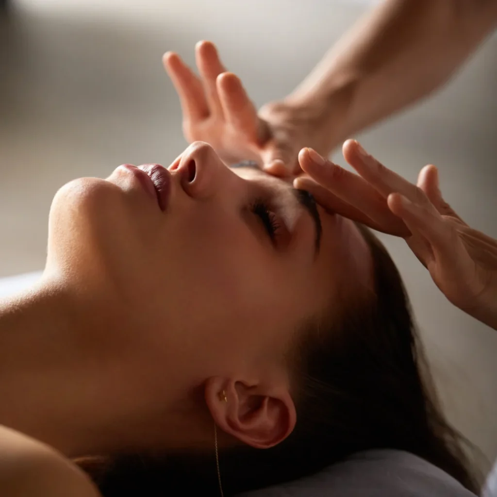 Woman receiving a Back to Basics facial